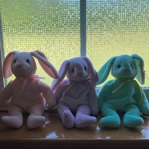 Ty Beanie Baby Bunnies Hippity, Hoppity, and Floppity